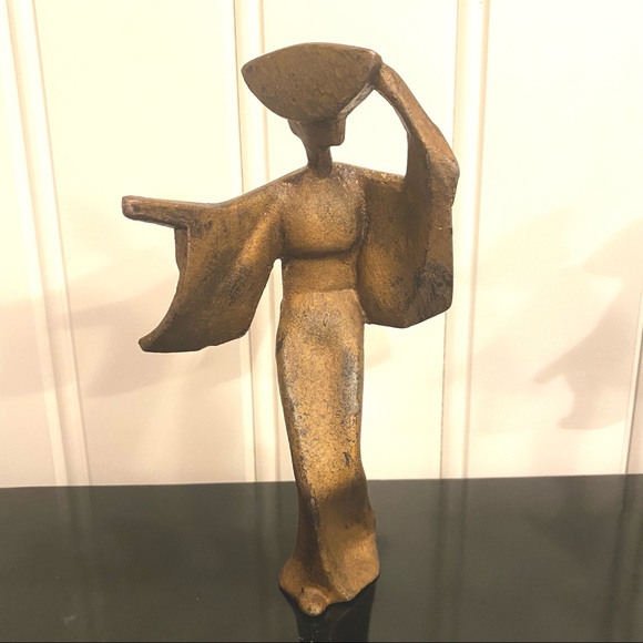 Set of 2 Cast Iron Gisha Dancers Mid Century Modern - Picture 4 of 4